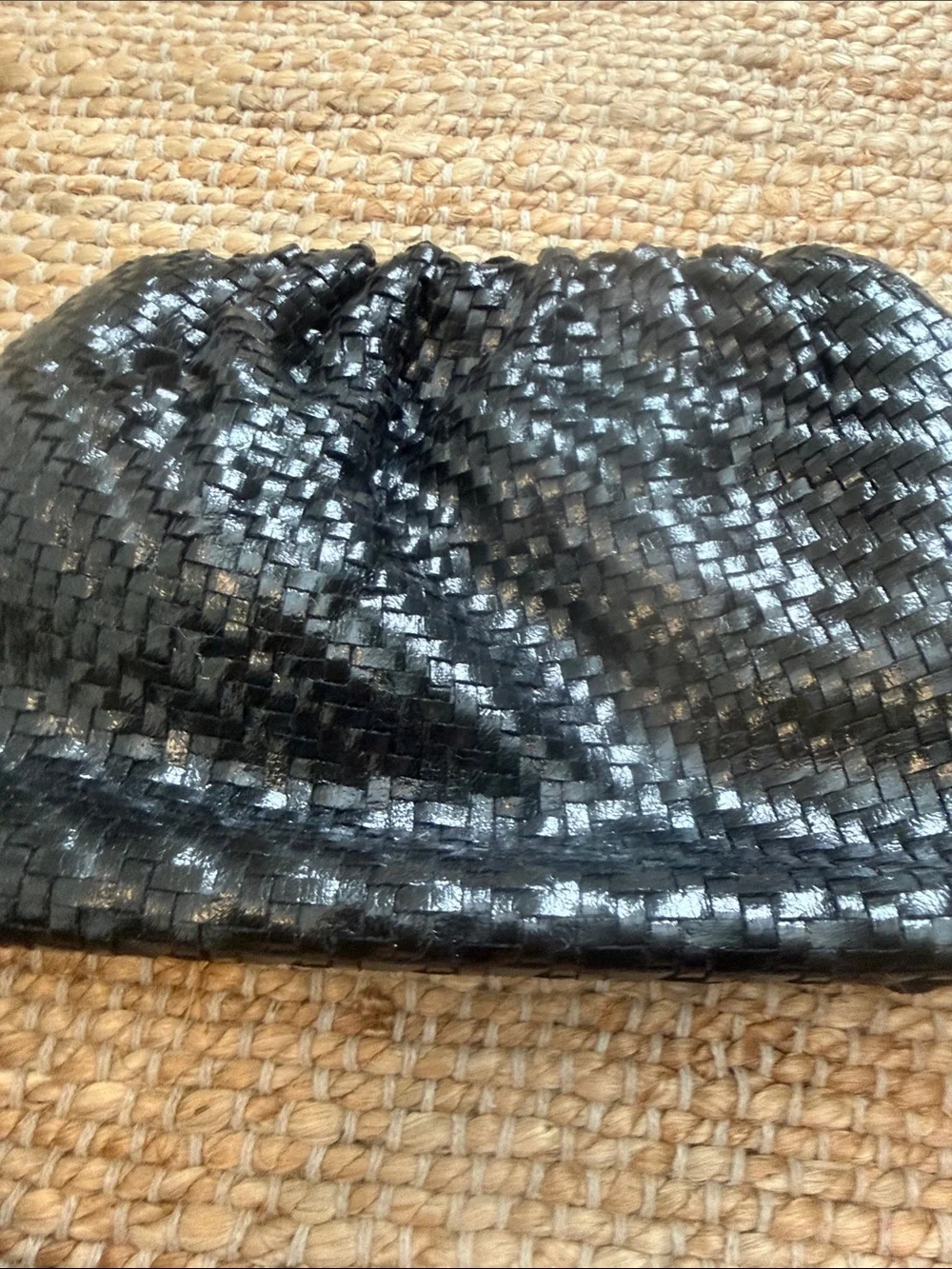 Anthropologie Black Woven Clutch Wristlet